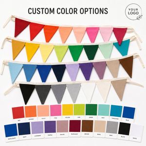 Custom Logo Fabric <b>Bunting</b> Flags Colorful Triangle Pennant Banner for Outdoor Party <b>Festival</b> Wedding Event Home Decoration - Product Image 5