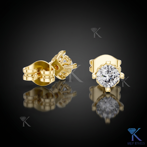 เพชรทรง Brilliant Cut เพาะเลี้ยงในห้องปฏิบัติการ ทรง Cushion Cut ประดับด้วยวงแหวนสองชั้น ตัวเรือนทองคำแท้ 14K สำหรับผู้หญิง งานแต่งงาน ตัวล็อคแบบเกลียว ดีไซน์หรูหรา - Product Image 1
