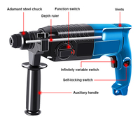 Offre Spéciale professionnel marteau/perceuse/pioche 3 en 1 ménage 3 fonctions perceuse à percussion rotative électrique pour le forage de béton en métal