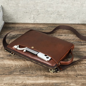 Túi đựng máy tính xách tay đa chức năng bằng da thật 14 inch có tay cầm cho <span class=keywords><strong>Mac</strong></span> Book Pro - Product Image 2