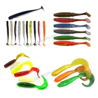 Machine d'appât souple pour la pêche, leurre en caoutchouc pour attraper des poissons comme les bars, queue en T, en forme de ver, 75mm, 2g