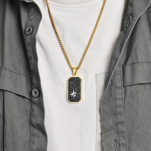 Alin נירוסטה גברים תליון זהב יצירתי ציפוי זהב טיטניום פלדת פחמן טיטניום שרשרת תליון תכשיטים - Product Image 6