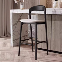 Tabouret de bar en bois massif de frêne nordique, usage commercial, chaise haute, design minimaliste moderne, dossier, non pliable, non rotatif