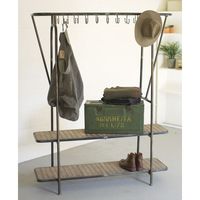 Présentoir en fer simple pour magasin de vêtements au détail Raccords pour magasin de meubles Porte-vêtements portable avec étagère