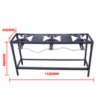 Cuisinière à gaz de bureau à 3 brûleurs en fonte avec cadre en acier à angle efficace pour la cuisine domestique ou extérieure