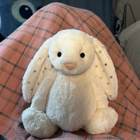 Peluche Lapin Étoile Blanche, Jouet en Peluche Courte, Animal en Peluche Rembourré en Coton PP, Poupée Douce pour Amis, Cadeau de Pâques