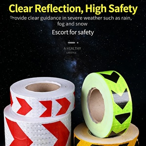 Autocollants réfléchissants lumineux en PVC - Ruban adhésif multicolore pour carrosserie de voiture avec double flèche pour la sécurité nocturne - Vente en gros - Product Image 4