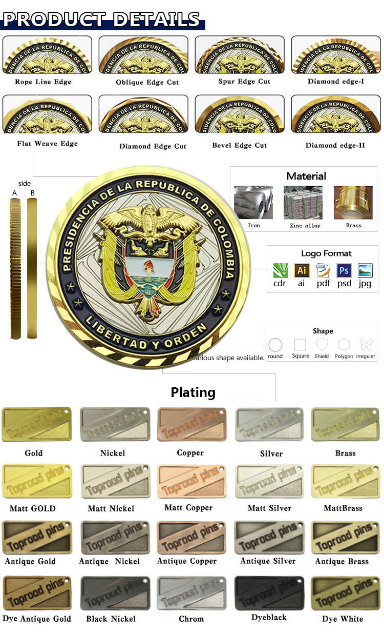Personalised Custom logo 3D Zinc Alloy Brass Engraving Souvenir Enamel Coin Manufacturer Challenge Coins