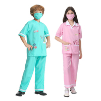 Ensemble de costumes d'infirmière et de médecin en polyester bleu et rose pour adultes, combinaisons et salopettes pour Halloween, cosplay de films et séries TV, pour les soirées costumées