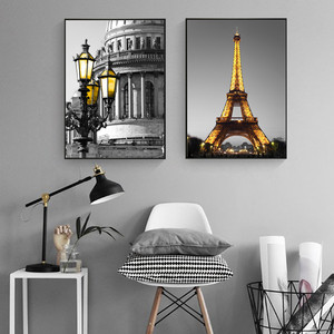 Affiche d'<span class=keywords><strong>art</strong></span> sur toile de l'architecturale de la ville de la Tour Eiffel, décoration murale, peinture à l'huile, affiches, impressions, <span class=keywords><strong>art</strong></span> mural, image - Product Image 3