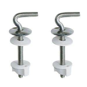 Kit de bisagras de repuesto S001K para asientos de inodoro, componentes de plástico blanco y metal - Product Image 1