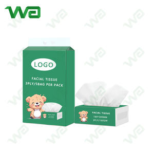 Bolsa de papel tisú de pulpa de madera virgen de 3 capas Tejido facial Suave 200 hojas 160g - Product Image 6