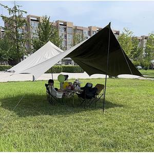 Tente à <span class=keywords><strong>auvent</strong></span> pour camping en plein air, protection solaire portable, <span class=keywords><strong>auvent</strong></span> imperméable, camouflage, bâche hexagonale imperméable 1500-2000 mm, utilisation estivale - Product Image 1