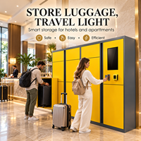 Armoire de rangement pour bagages de grande capacité, jaune, multi-compartiments, pour terminal de bus