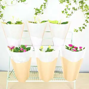 Eco-Friendly Recyclable Paper Bag For Cut Flower Fresh Herbs Packaging