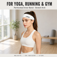 Bandeau de sport en gros avec logo personnalisé, antidérapant, absorbant la transpiration, large, pour l'entraînement, en silicone, OEM ODM