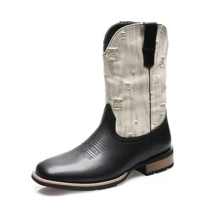 Botas de Moda para Hombre, Estilo Vintage, de Cuero, hasta la Pantorrilla, con Bordado, Botas Vintage para Adultos, de Cuero PU, para Hombre y Mujer - Product Image 6