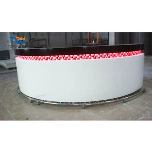 Mostrador de Barra Curvo y Elegante de Mármol con Iluminación LED, Diseño Moderno para Uso Comercial en Hoteles y Centros Comerciales - Product Image 3