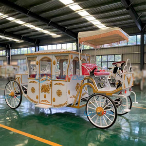Buggy royal blanc populaire, chariot à chevaux confortable pour mariage royal, calèche royale de style européen pour le tourisme - Product Image 3