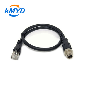X-code M12 8-pins messing mannelijke/vrouwelijke <span class=keywords><strong>RJ45</strong></span> IP67 waterdichte 3A/7A gecertificeerde ethernetkabel paneelmontage connector voor industrieel gebruik - Product Image 1