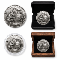 Pièce commémorative personnalisée en relief 3D, motif écureuil steampunk, plaquée argent antique, pièce de défi animale pour collection et cadeau