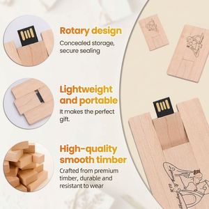 <b>New</b> Bamboo Wood USB Flash Drive 16GB Business <b>Card</b> Custom Logo Engraved Graduation Gift 1-<b>Year</b> Warranty - Product Image 3