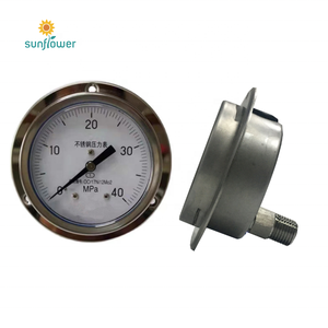 Manómetro de 63mm con soporte DialBottom húmedo relleno de glicerina Chongqing con caja de acero inoxidable y ventana de policarbonato transparente - Product Image 2