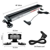 Luz de Advertencia LED Estroboscópica de Seguridad de Emergencia COB Ámbar con Montaje Magnético para Autos, Camiones y Remolques, Haz Combinado
