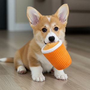 Jouet à mâcher en peluche pour chiens, design à carreaux, anti-ennui, utilisation en intérieur, petite taille, style dessin animé - Product Image 2