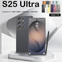 Nouveauté - Téléphones mobiles à bas prix, double SIM, version mondiale, smartphone 5G avec 16 Go de RAM, 1 To de stockage, Android 15, processeur Déca-Core S25Ultra