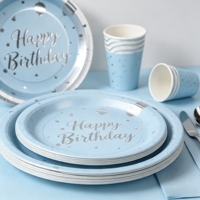 Service de table de fête d'anniversaire pour enfants de luxe Lanweier, en papier, style lapin et œuf, ensemble complet avec tous les accessoires, personnalisable