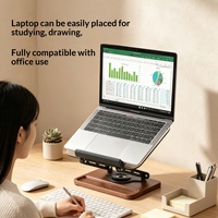 Support de tablette en acrylique de marque OEM, base rotative à 360 degrés, hauteur réglable (300x235x61mm) pour lecture sur tablette de bureau