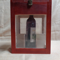 Boîte à vin en bois créative, emballage cadeau avec fenêtre transparente et poignée 6 bouteilles, caisse personnalisée en bois, grande boîte