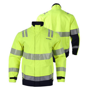 เสื้อแจ็คเก็ตนิรภัยกันไฟ XINKE สีเหลืองสะท้อนแสง ป้องกันการกระแทกไฟฟ้า ทรงปกติ เย็บตะเข็บด้วยความร้อน ชุดทำงานที่มองเห็นได้ชัดเจน - Product Image 1