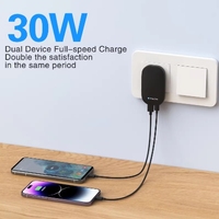 Nuevo Cargador Rápido USB-A Tipo-C de 30W con Enchufe Fijo para Reino Unido, para Uso Diario en el Hogar y Viajes, Universal
