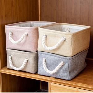 Panier de rangement Homeplus 2024 en tissu de lin, gain de place, pour étagères, bacs organisateurs, boîtes en tissu pour usage domestique - Product Image 5