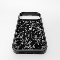 2025 pour iPhone luxe brillant noir forgé motif aléatoire fibre de carbone coque antichoc Pc étui de téléphone portable