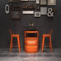 Ensemble de meubles de bar en métal vintage industriel, table de bar et tabourets de bar pour pub, café, KTV, barbecue, salle de sport, logo personnalisé OEM