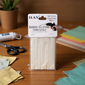 Bastoncini di colla siliconica 7mmx10cm 8 pezzi termofusibili per lavori artigianali - Product Image 2