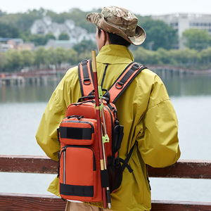 Mochila Táctica Masawei de Gran Capacidad, Resistente al Agua, para Senderismo, Pesca, Unisex, Camuflaje Naranja - Product Image 4