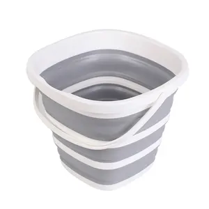 10L Plastic Folding Bucket Outdoor Cleaning Wash Pail Silicone Folding Bucket