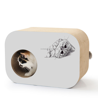 Griffoir rectangulaire pour chat et maison en carton ondulé, nouveau design, condo pour chat pour jouer et dormir