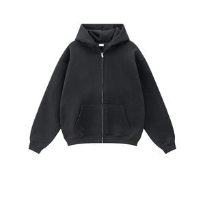 Sudadera con Capucha TKAN527D ODM/OEM al por Mayor, Color Sólido, Talla Grande, Holgada, con Cierre Completo, 100% Algodón, con Logotipo Personalizado Estampado para Mujer - Product Image 2