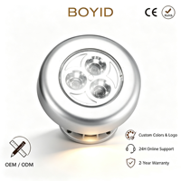 Lampe de placard Boyid à 3 LED, fonctionnant sur piles, pour cuisine, chambre, armoire, lumière de couloir sans fil rechargeable par USB, lumière de nuit pour escalier