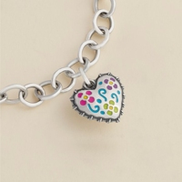 Bague en argent sterling S925 James Avery Rose et pendentif en argent vintage en forme de cœur coloré, cadeau de la Saint-Valentin pour femmes