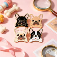 Mignonnes Broches en Métal Émaillé Motif Chien de Dessin Animé pour Ensemble de Broches, Décoration de Sac à Dos et Vêtements, Cadeau Animal, Objet de Collection