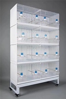 Grande Cage Oiseaux Multiniveau Avec Roulement Cage Volière Métallique Perruches Reproduction Cage Empilable Portable