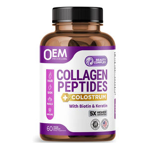 Oem פפטידים קולגן קפסולות עם <span class=keywords><strong>colostrum</strong></span>, ביוטין ו קרטין סוג i, ii, iii, v, x לעור שיער וויטמינים - Product Image 1