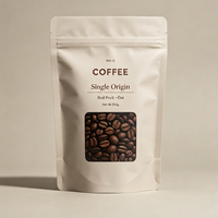 Sachet Doypack Personnalisé Mat pour Café Filtré avec Fermeture Éclair et Fenêtre, Qualité Alimentaire, Refermable, Vente en Gros Usine