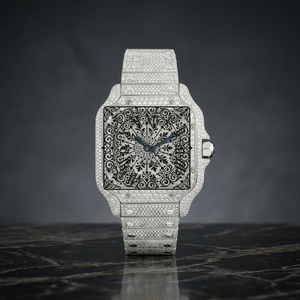 Luxury Unisex Quartz Watch 46mm White/Yellow Gold Case Sapphire Crystal Analog Dial Chronograph Folding Clasp Safety Vintage - Product Image 1